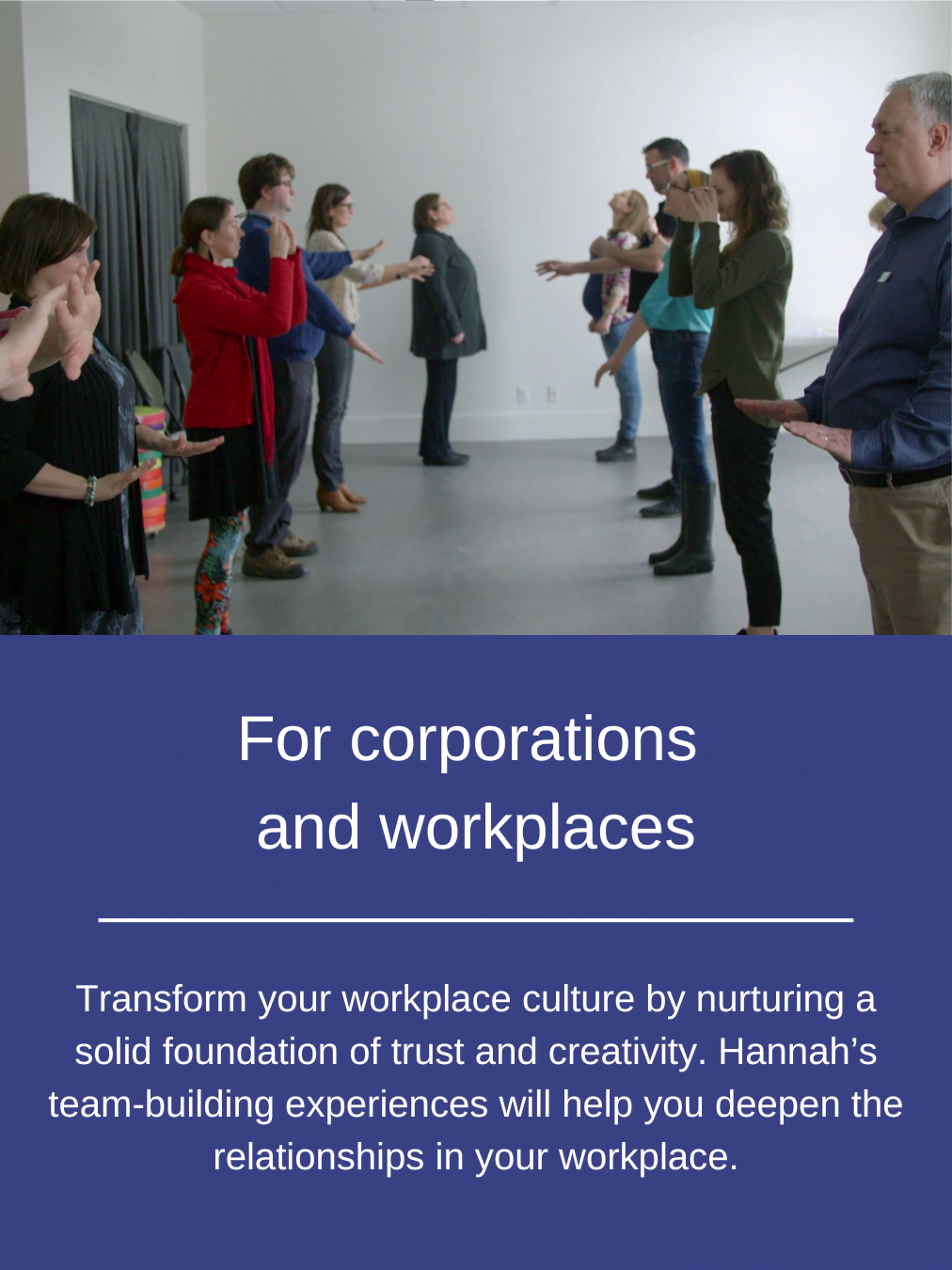 Hannah Beach's services for Corporations and workplaces